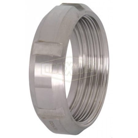 Dixon SMS Round Nut, Fitting/Connector Type: Nut, DN101.6 Nominal Size, 1.22 in Thickness, 304 SS, 5.43 in 13R-G400SMS